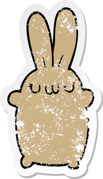 Bir insan tarafından çizilmiş karikatür tavşanı.