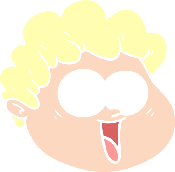 Bir insan tarafından çizilmiş düz renkli erkek yüzü