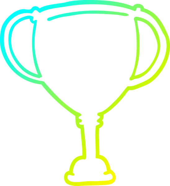 Bir insan tarafından çizilmiş bir çizgi film spor kupası çizimi.