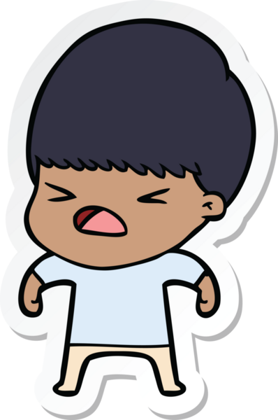 Bir insan tarafından çizilmiş bir karikatür çıkartması.