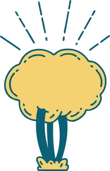 Bir insan tarafından çizilmiş geleneksel dövme ağacının çizimi