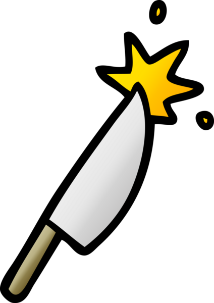 Bir insan tarafından çizilmiş keskin bir bıçak.