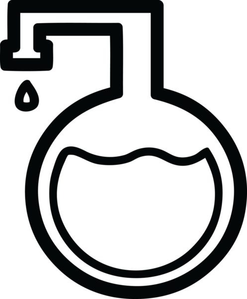 Bir insan tarafından çizilmiş kimyasal şişe simgesi