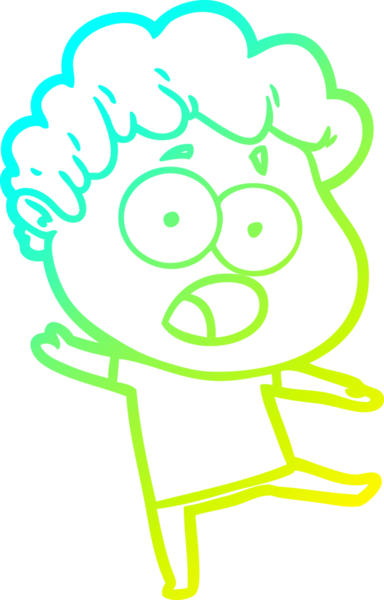 Bir insan tarafından çizilen bir karikatürün soğuk gradyan çizimi.