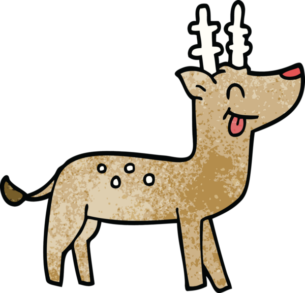 Bir insan tarafından çizilmiş mutlu ren geyiği karalaması