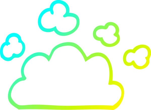 Bir insan tarafından çizilmiş soğuk hava bulutunun çizimi.