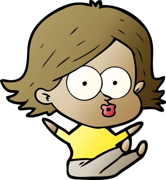 Çizgi film kızı somurtuyor bir insan tarafından