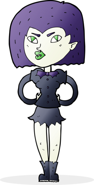 Bir insan tarafından çizilmiş vampir kız çizgi filmi.