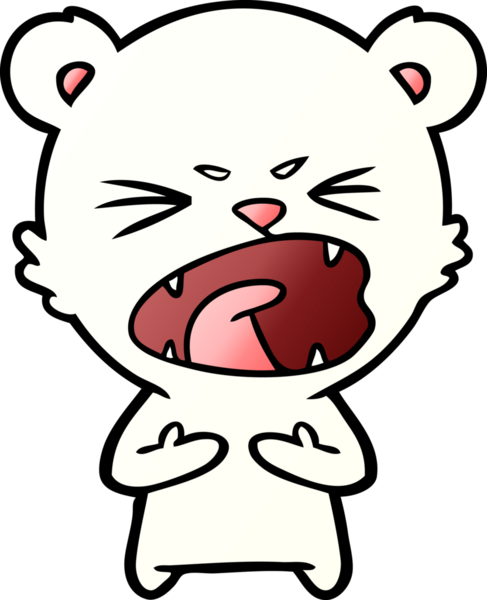 Bir insan tarafından çizilmiş kızgın kutup ayısı çizgi filmi.