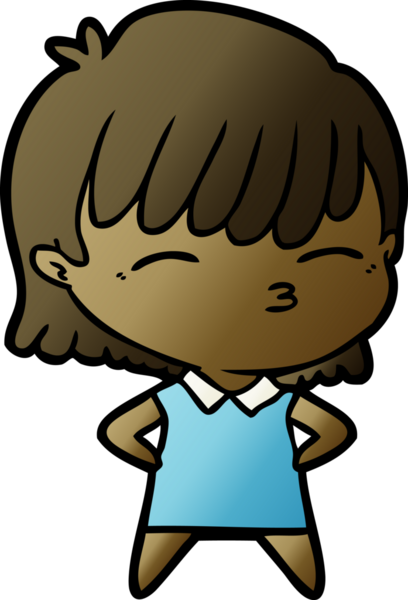 Bir insan tarafından çizilmiş karikatür kadın.