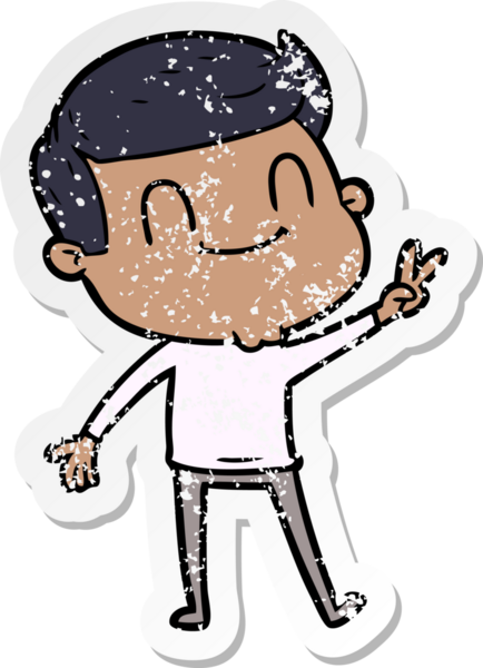 Bir insan tarafından çizilmiş, karikatür dostu bir adamın sıkıntılı çıkartması.