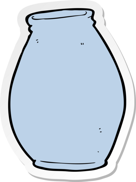 Bir insan tarafından çizilmiş bir vazonun etiketi.