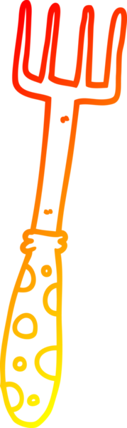 Bir insan tarafından çizilmiş bir karikatür çatalının sıcak eğimli çizimi