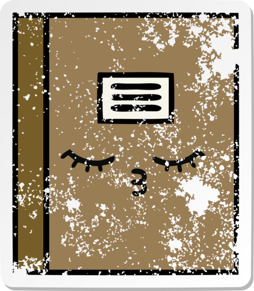 Bir insan tarafından çizilmiş şirin bir çizgi roman çıkartması.