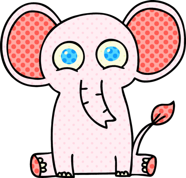 Bir insan tarafından çizilmiş garip çizgi film fili.