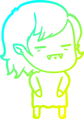 Bir insan tarafından çizilmiş bir ölümsüz vampir kız çizgi filmi.