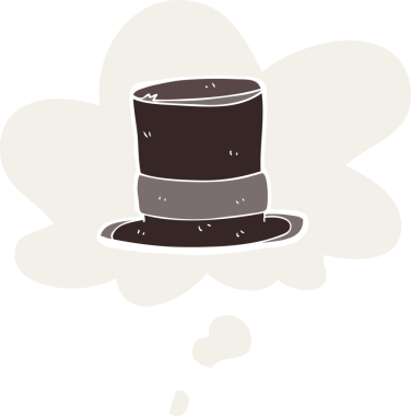 Düşünce baloncuğu olan çizgi film şapkası insan tarafından çizilmiş.