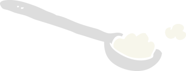 Bir insan tarafından çizilmiş bir çay kaşığı tuzun düz renk çizimi