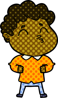 Çizgi film adamı somurtuyor Bir insan tarafından çizilmiş