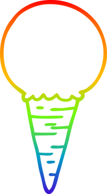 Bir insan tarafından çizilmiş karikatür dondurma külahının çizimi.