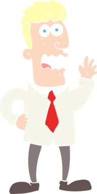 Bir insan tarafından çizilmiş iş adamının düz renk çizimi