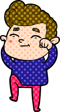 Bir insan tarafından çizilmiş mutlu çizgi film adamı.