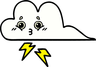 Bir insan tarafından çizilmiş bir fırtına bulutunun karikatürü.