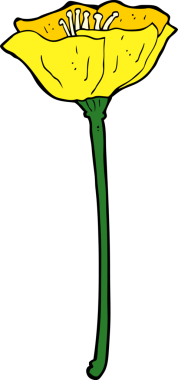 Bir insan tarafından çizilmiş karikatür çiçeği