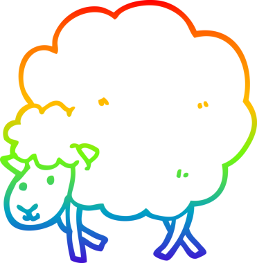 gökkuşağı gradyanı çizimi bir insan tarafından çizilmiş bir çizgi koyun