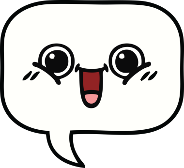 Bir insan tarafından çizilmiş şirin bir konuşma balonu karikatürü.