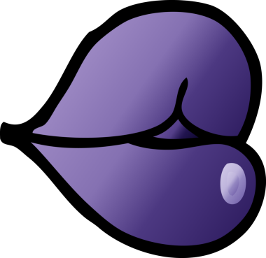 Bir insan tarafından çizilmiş karalama mor dudaklar.