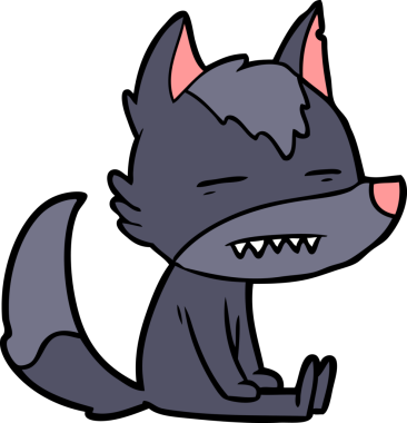 Bir insan tarafından çizilmiş dişlerini gösteren bir kurt resmi.