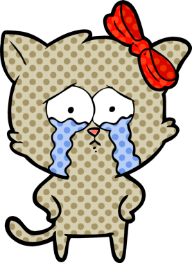 Bir insan tarafından çizilmiş çizgi film kedisi.