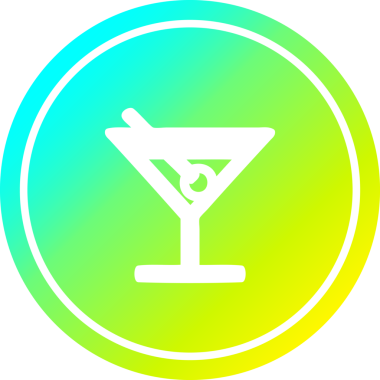 Bir insan tarafından çizilmiş serin gradyan bitiş ile zeytin dairesel ikonu ile kokteyl