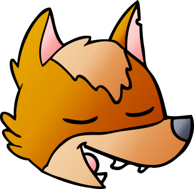 Bir insan tarafından çizilmiş tilki çizgi film karakteri