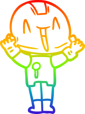 gökkuşağı gradyan çizgisi bir insan tarafından çizilmiş robot çizgi