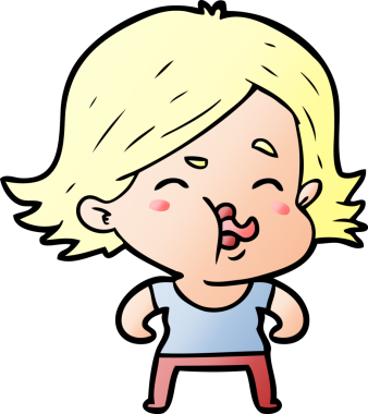 Bir insan tarafından çizilen karikatür kızı.