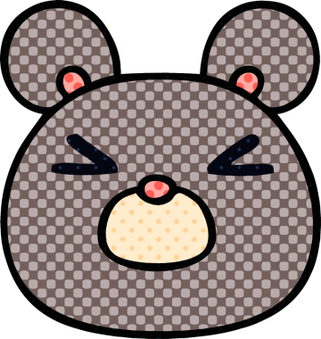 bir insan tarafından çizilmiş çizgi roman tarzı garip bir fare yüzü