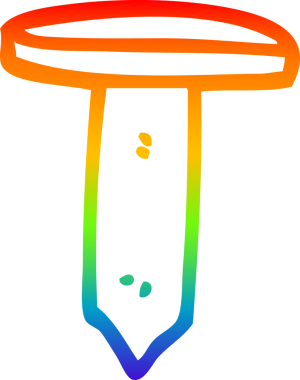 gökkuşağı gradyan çizgi çizimi bir insan tarafından çizilmiş pirinç çivi