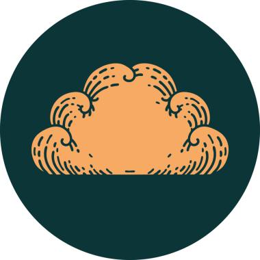 Bir insan tarafından çizilmiş bir bulutun ikonik dövme şekli