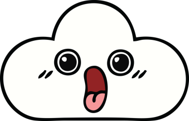 Bir insan tarafından çizilmiş sevimli bir bulut karikatürü.