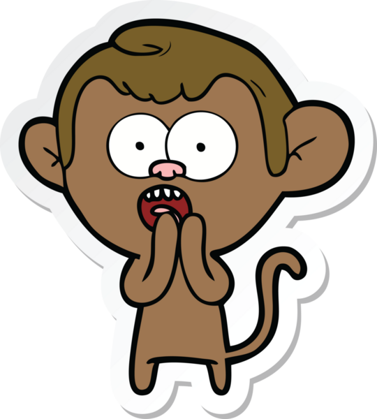 Bir insan tarafından çizilmiş bir karikatür çıkartması.