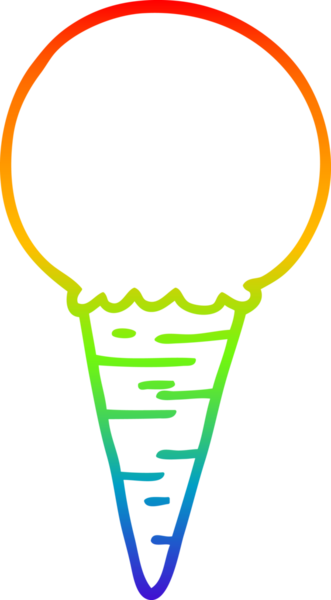 Bir insan tarafından çizilmiş karikatür dondurma külahının çizimi.