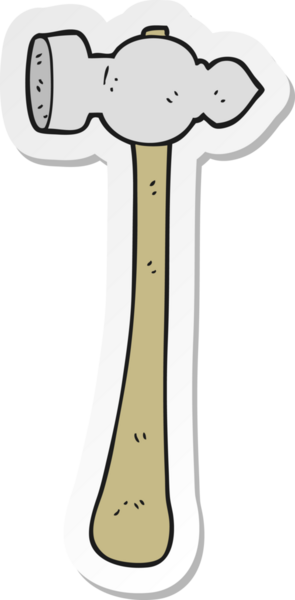 Bir insan tarafından çizilmiş bir karikatür çekicin çıkartması.