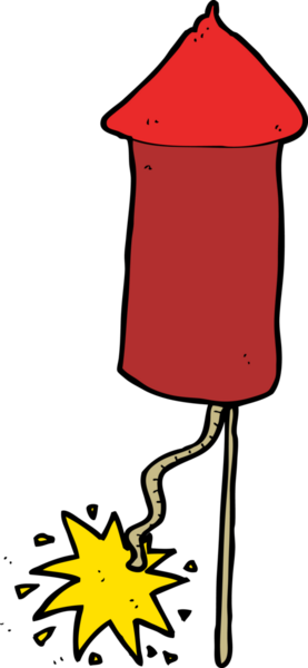 bir insan tarafından çizilmiş havai fişek karikatürü