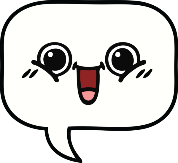 Bir insan tarafından çizilmiş şirin bir konuşma balonu karikatürü.