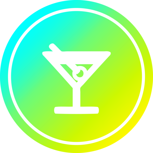 Bir insan tarafından çizilmiş serin gradyan bitiş ile zeytin dairesel ikonu ile kokteyl