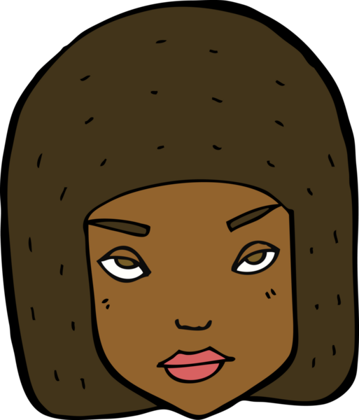 Bir insan tarafından çizilmiş bir kadın yüzü.