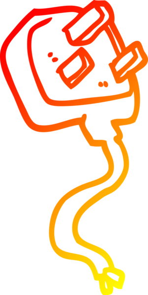 Bir insan tarafından çizilmiş bir İngiliz çizgi filminin sıcak gradyan çizimi