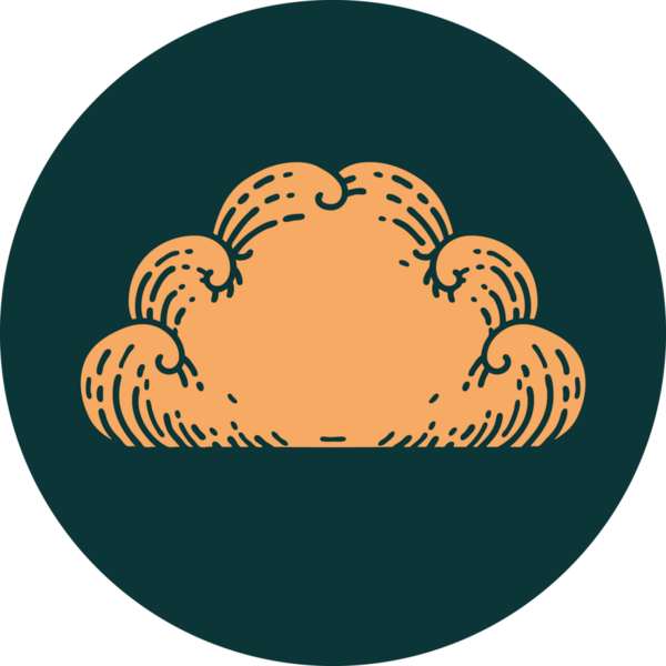 Bir insan tarafından çizilmiş bir bulutun ikonik dövme şekli